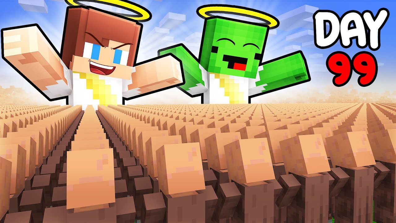 Mikey and JJ Survived 100 Days as GODS in Minecraft (Maizen)