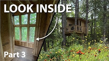 DIY Family Treehouse Build: Part 3 | Deck finishing touches and look inside