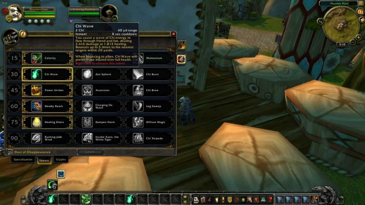 Mists of Pandaria Beta: Monk Talents & glyphs by Drunkenclaw - YouTube
