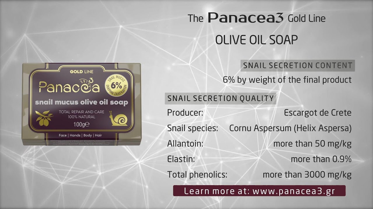 PANACEA3 Gold Line Olive Oil Soap with snail secretion