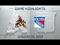 NHL Highlights | Coyotes vs. Rangers -  Jan 22, 2022