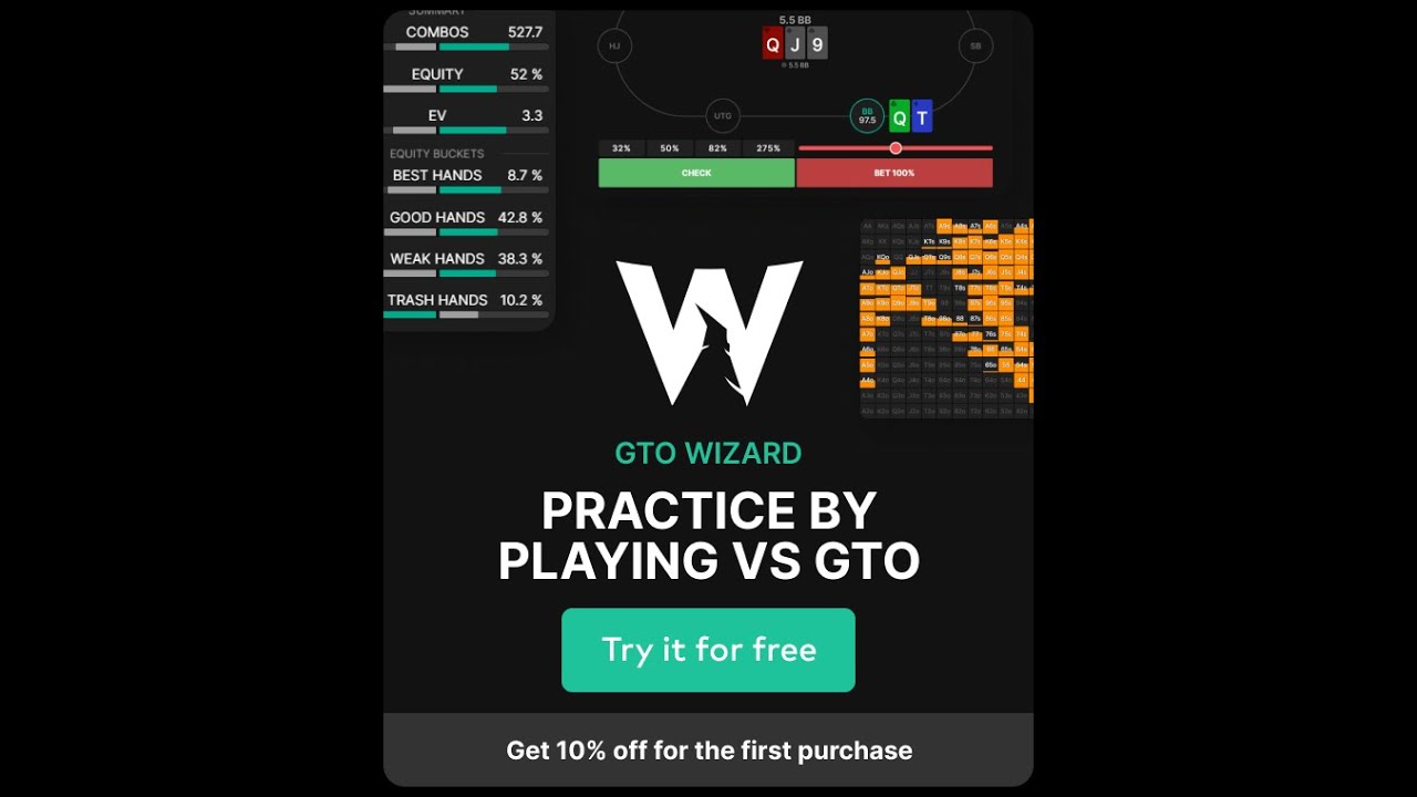 Session training sur GTO WIZARD : #1spot SB vs BB - YouTube
