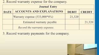 Accounting for Warranty Expense and Warranty Payable