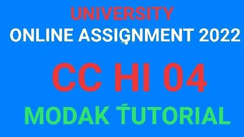 CC HI 04 | HISTORY | ASSIGNMENT ANSWER #nsou #modak #assignment #3rd