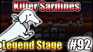 The Battle Cats – Killer Sardines|Legend Stage #92|Castle of Fish|F2P – No Gacha|No Game Audio