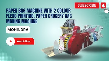 Paper Bag Machine With 2 Colour Flexo Printing, Paper Grocery Bag Making Machine