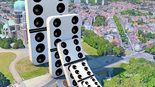 Large Domino effect in real footage