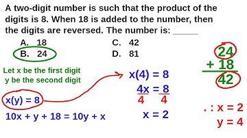 A two-digit number is such that... - Prof and Sub Prof (CSE Reviewer)