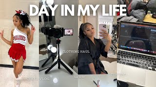 DAY IN MY LIFE as a SENIOR in High School: Grwm, Fashion Nova Haul, Cheer Vlog, etc. | Vlogmas Day 6