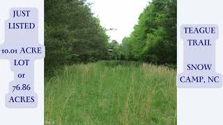 Just Listed - Teague Trail in Snow Camp NC #ncrealtor #chathamcounty #landforsale #landforsale