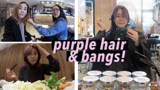 I GOT BANGS + Purple Hair (again) | #Vlogmas Day¹¹