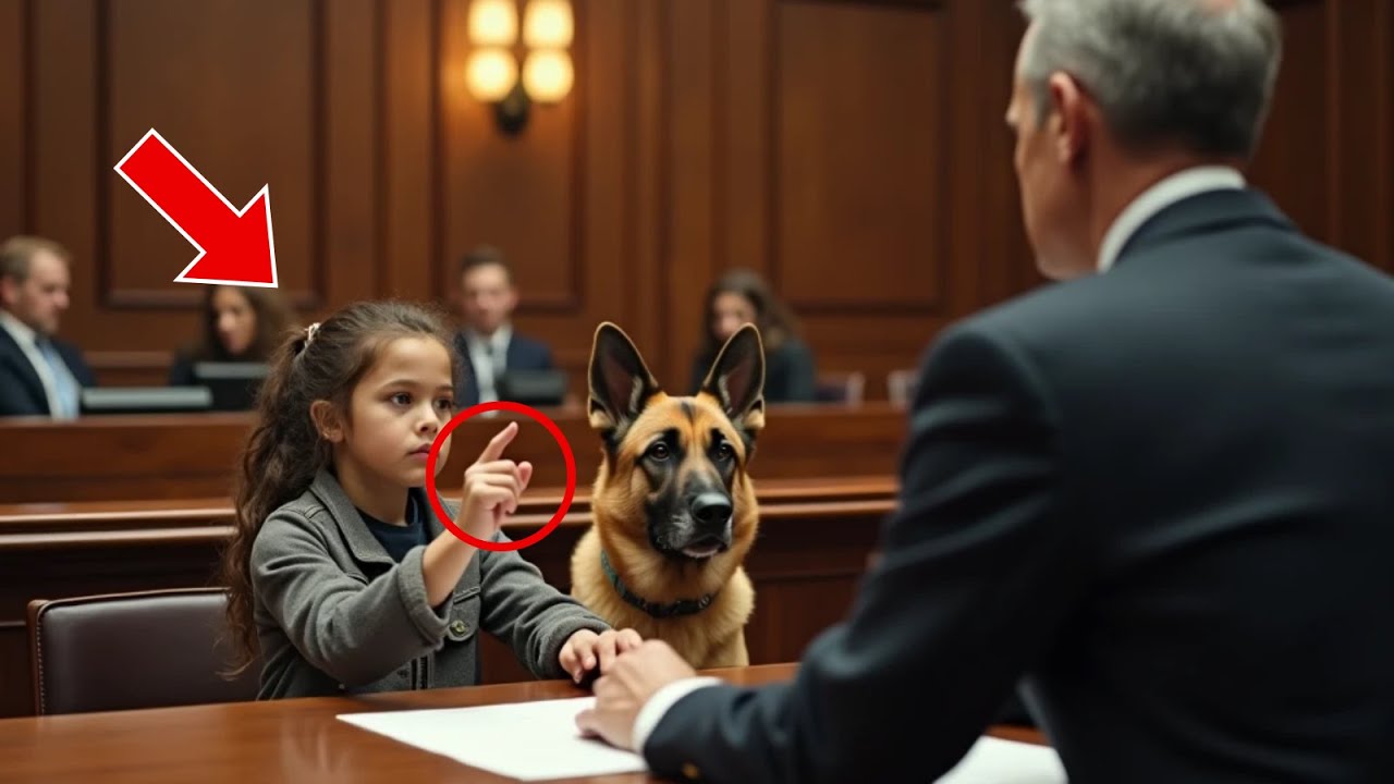 Outline Video Little Girl Gives a Secret Signal to Her Dog. Judge Stops the Courtroom in Shock!