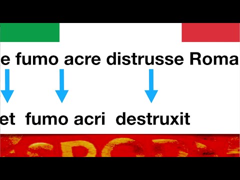 frasi comprensibili - un grave incendio con fiamme alte e fumo acre distrusse Roma