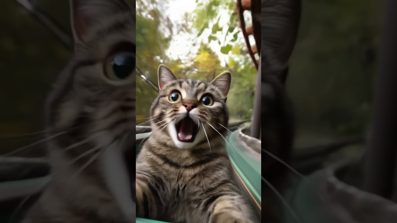 Meet the adrenaline junkie cat! 🐱💥 #AdrenalineCat #fearlessfeline