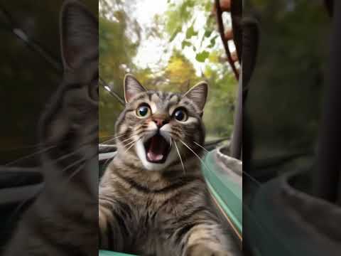 Meet the adrenaline junkie cat! 🐱💥 #AdrenalineCat #fearlessfeline