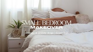 aesthetic small room makeover ⛅ (minimalist & korean) 4.4 shopee finds with link! | philippines