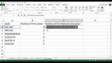 Excel: Find the Position of First Numeric Character in a Text String