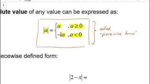 Pre-Calculus 11 Lesson 7.1 "Absolute Value"