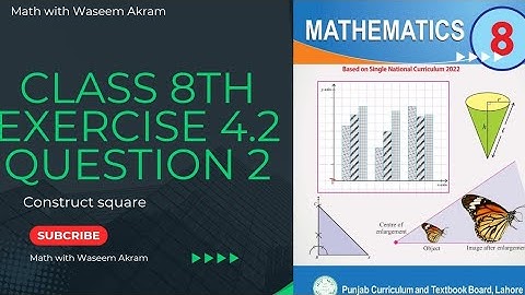 class 8 exercise 4.2 Q No 2 SNC PCTB Math Ex 4.2 How draw square if difference of diagonal and side