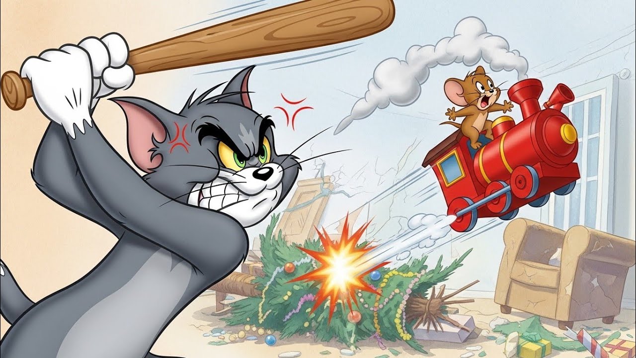 Tom Riding A Train Tom's Terrifying Toy Train Ride! 😱🚂 Classic Tom & Jerry Chaos - YouTube