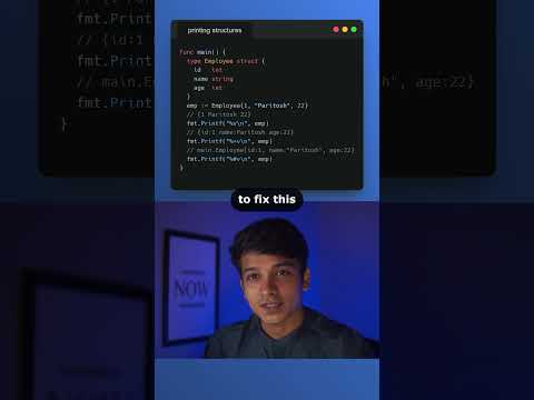 Printing Structures in #golang  #programming #shorts