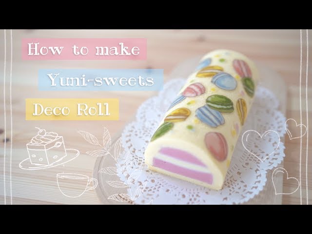 How to make macaroon design Roll cake! | yunisweets Deco Roll