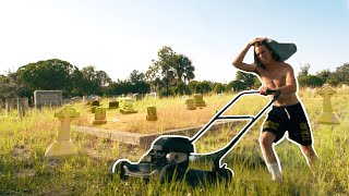 Mowing a Cemetery!