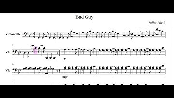 Bad guy by Billie Eilish Cello Sheet Music