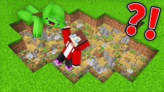 JJ and Mikey Found ENDLESS UNDERGROUND VILLAGE - Maizen Parody Video in Minecraft