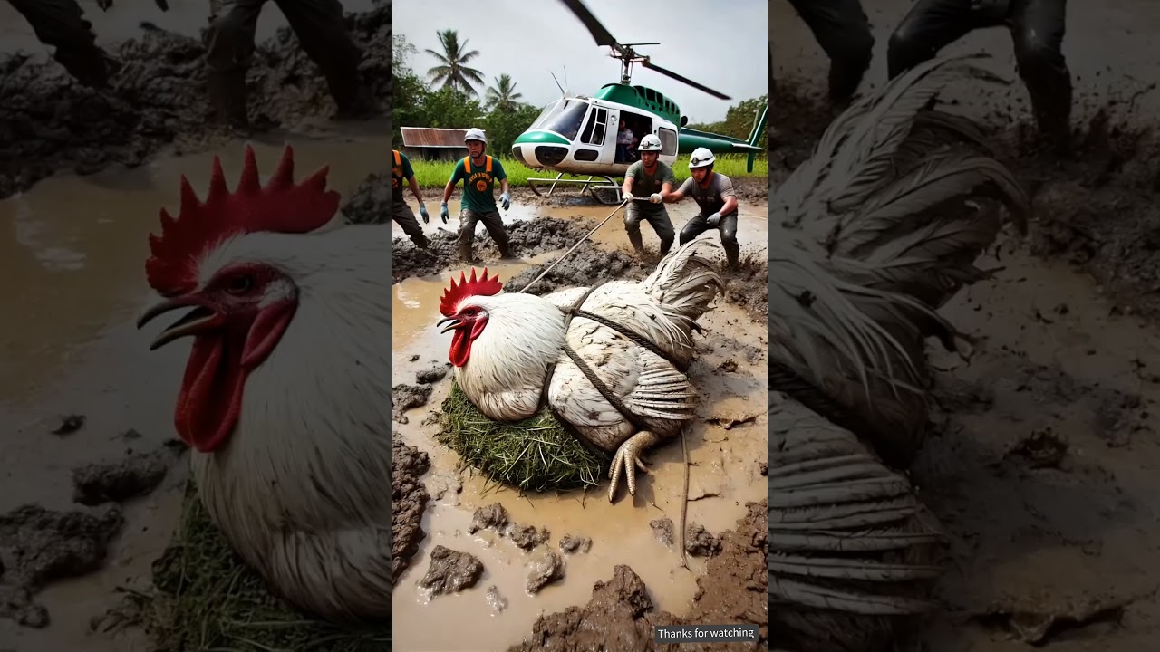 Big Hen Trapped in Mud Field 🐔 | Shocking Rescue Story!