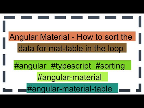 Angular Material - How to sort the data for mat-table in the loop