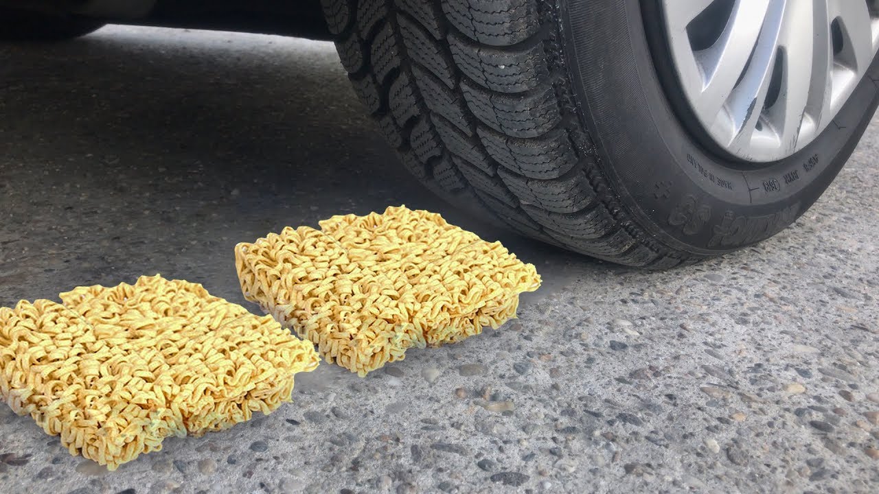 4k | CRUSHING Crunchy & Soft Things by CAR! ⚠️ - Experiment Car Vs Noodles