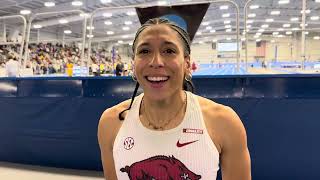 Isabella Whittaker after 49.24 American record to win 2025 NCAA indoor 400
