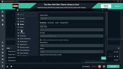 Encoder settings and video output for Streamlabs OBS