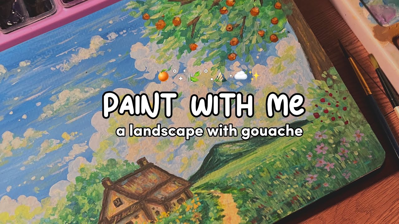 Paint With Me ✨ Cozy Ghibli Inspired Landscape 🎨🌱