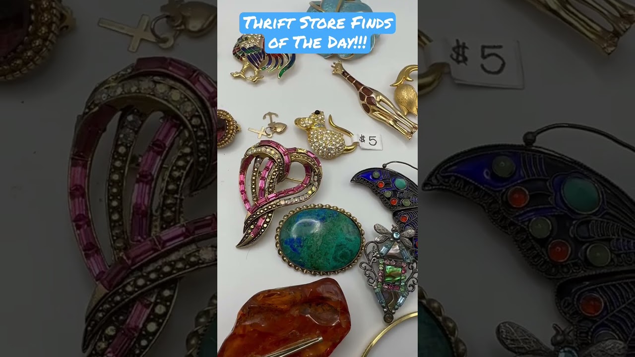 Vintage Brooches - Thrift Store Finds Haul Video 