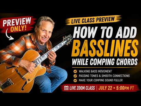 How to Add Basslines While Comping Chords on Jazz Guitar