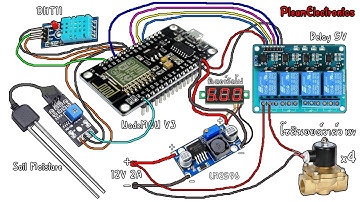 การต่อ Smart farm IOT รดน้ำต้นไม้ 4โซน