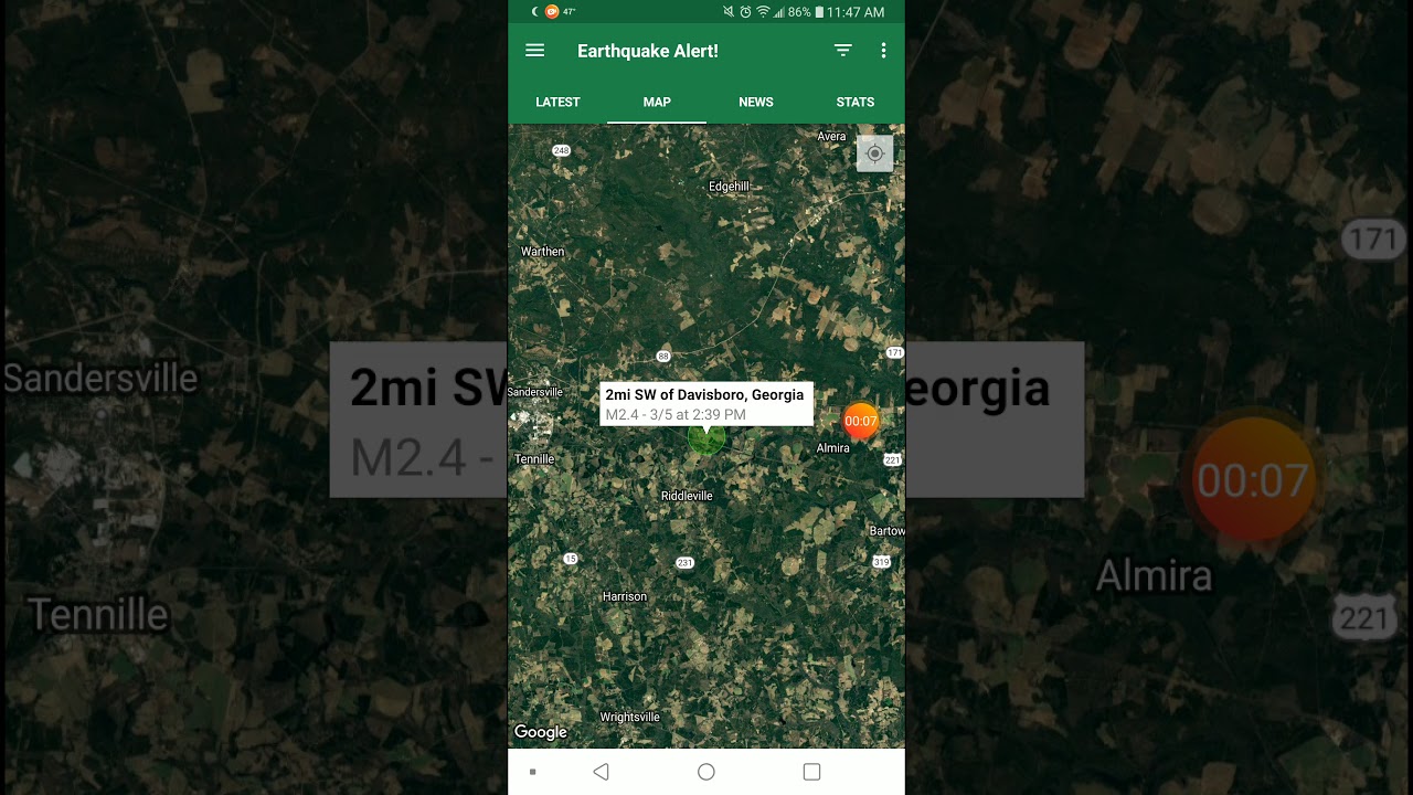 2.4 Earthquake Davisboro, 5320 YouTube