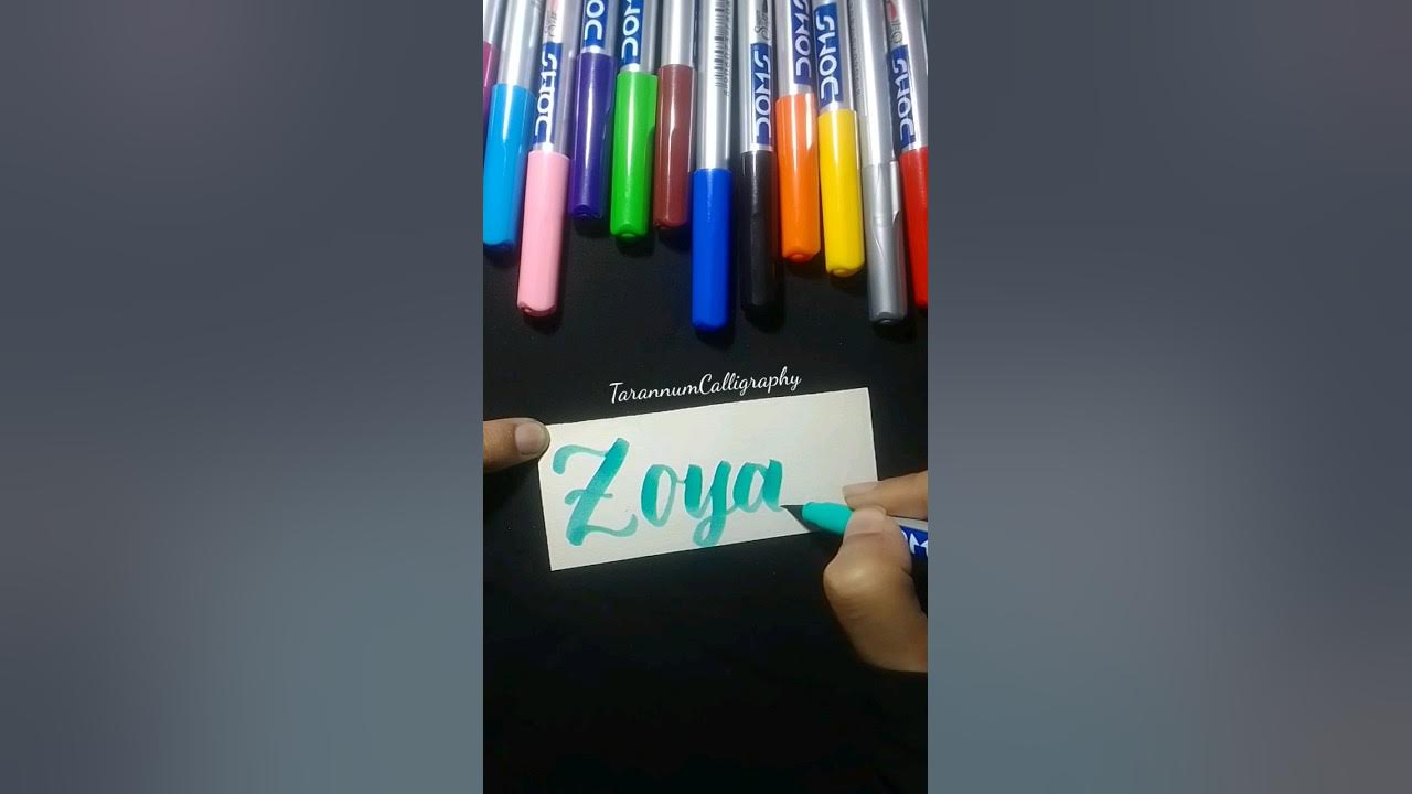 Zoya Name Calligraphy. #shorts #youtubeshorts #calligraphy #lettering # ...