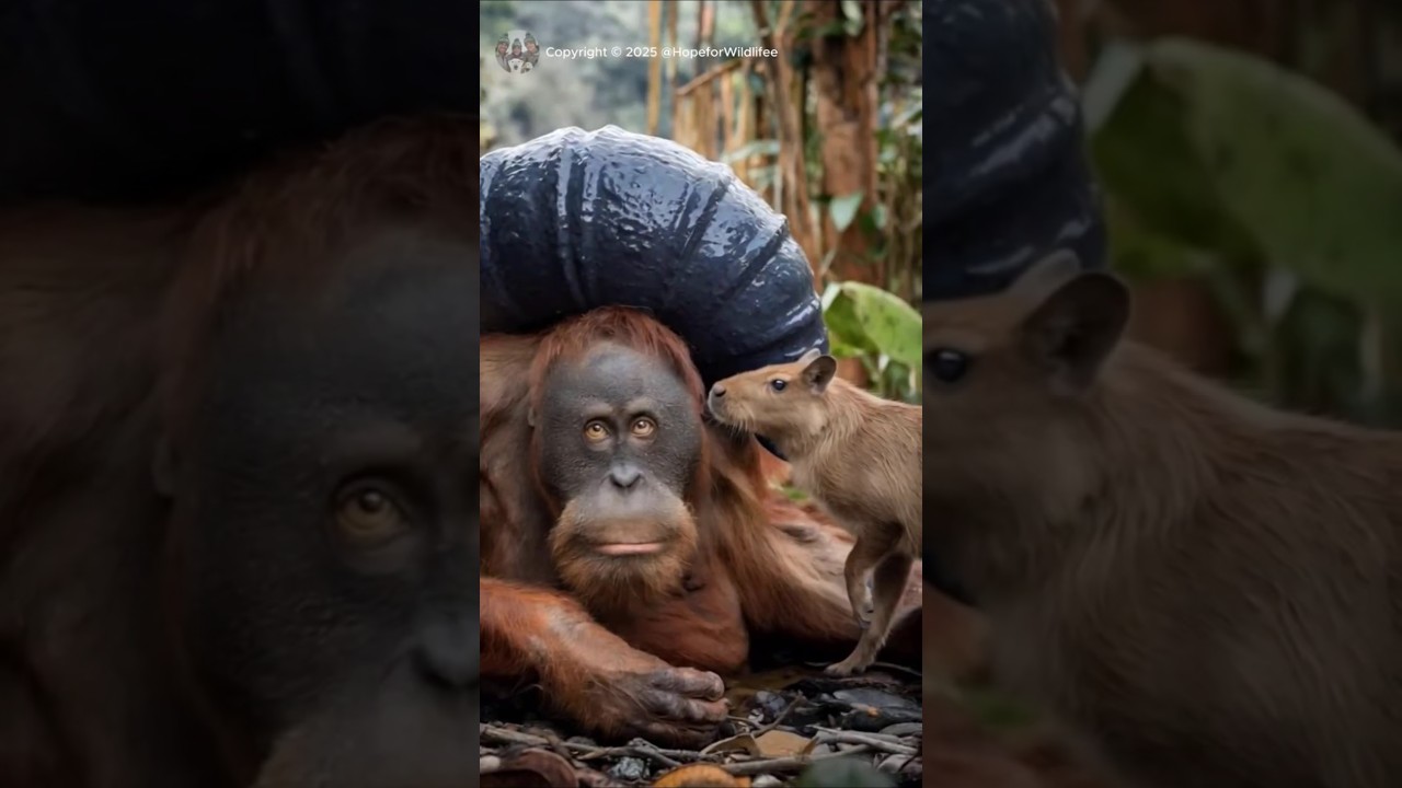 A Touching Story: A Capybara and an Orangutan in Need 