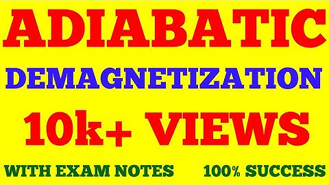 ADIABATIC DEMAGNETISATION IN HINDI || COOLING BY ADIABATIC DEMAGNETIZATION || THERMODYNAMICS ||