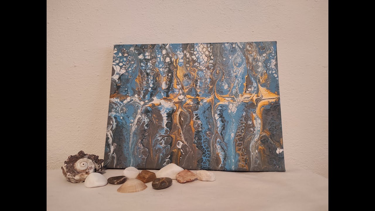 💙💛💙Fluid Art | Acrylic Pouring | Swipe Technique 💙💛💙 - YouTube