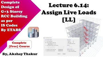 6.14 Assign Live Loads [LL] │ Design of G+3 RCC Building as per IS Codes by ETABS │ Akshay Thakur