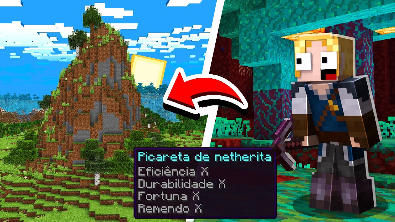 DESTRUINDO uma Montanha com a PICARETA de NETHERITE!! - Forever Mapa 3 #109