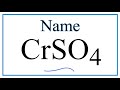 Chromium and Sulfate Compounds