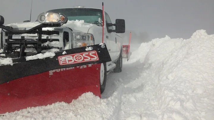 Roskam Snow Plowing 2013-14, Oceana County, Shelby Michigan, Boss Plows, Expanding backblade