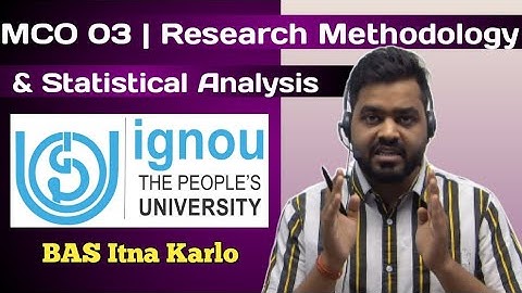 MCO 03 | IGNOU | Research Methodology & Statistical Analysis| @commerce_education_center  2023