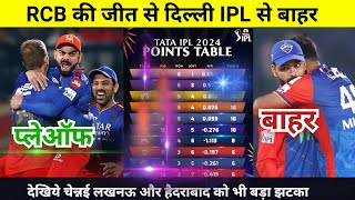 Ipl Points Table 2024 Today 13 May Rcb Delhi After Match Points Table