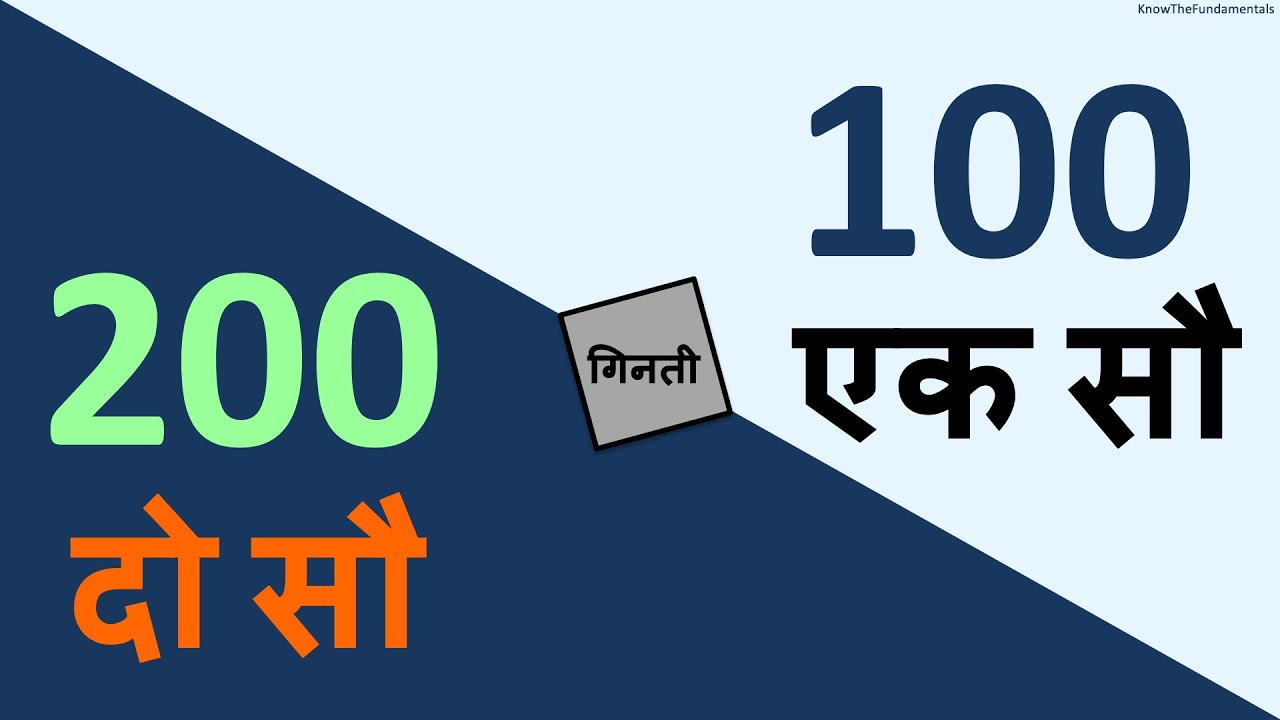 100 to 200 Hindi numbersHindi counting 100 to 200Number